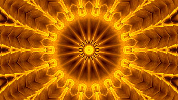 An intricate mandala pattern glowing softly against a dark, starry background.