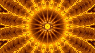 Ancient symbolic mandala blending geometric shapes and natural elements, glowing softly.