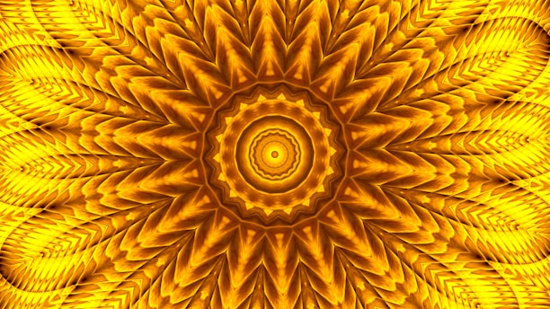 A mystical geometric pattern in warm retro tones.