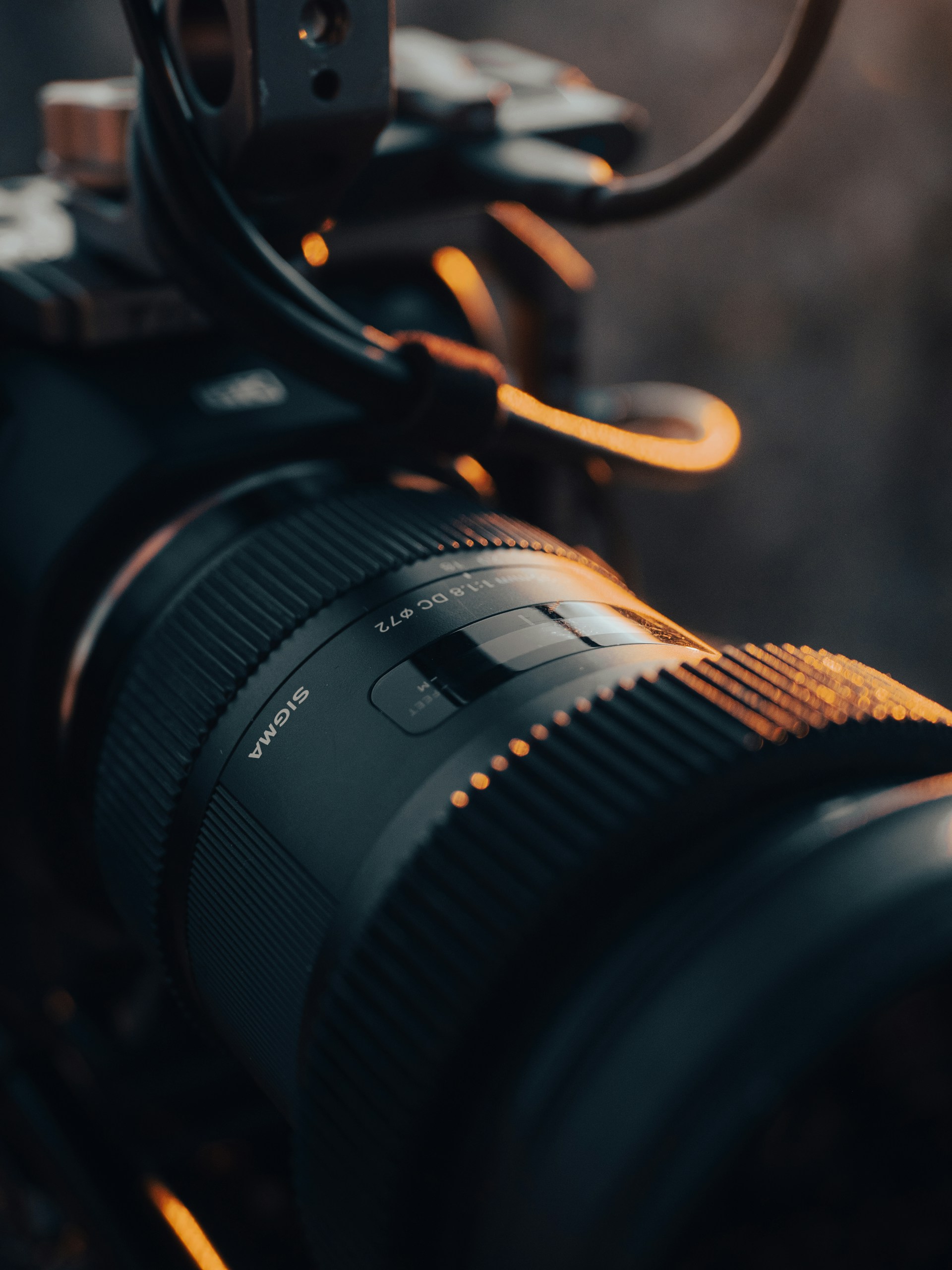 a camera with a lens attached to it