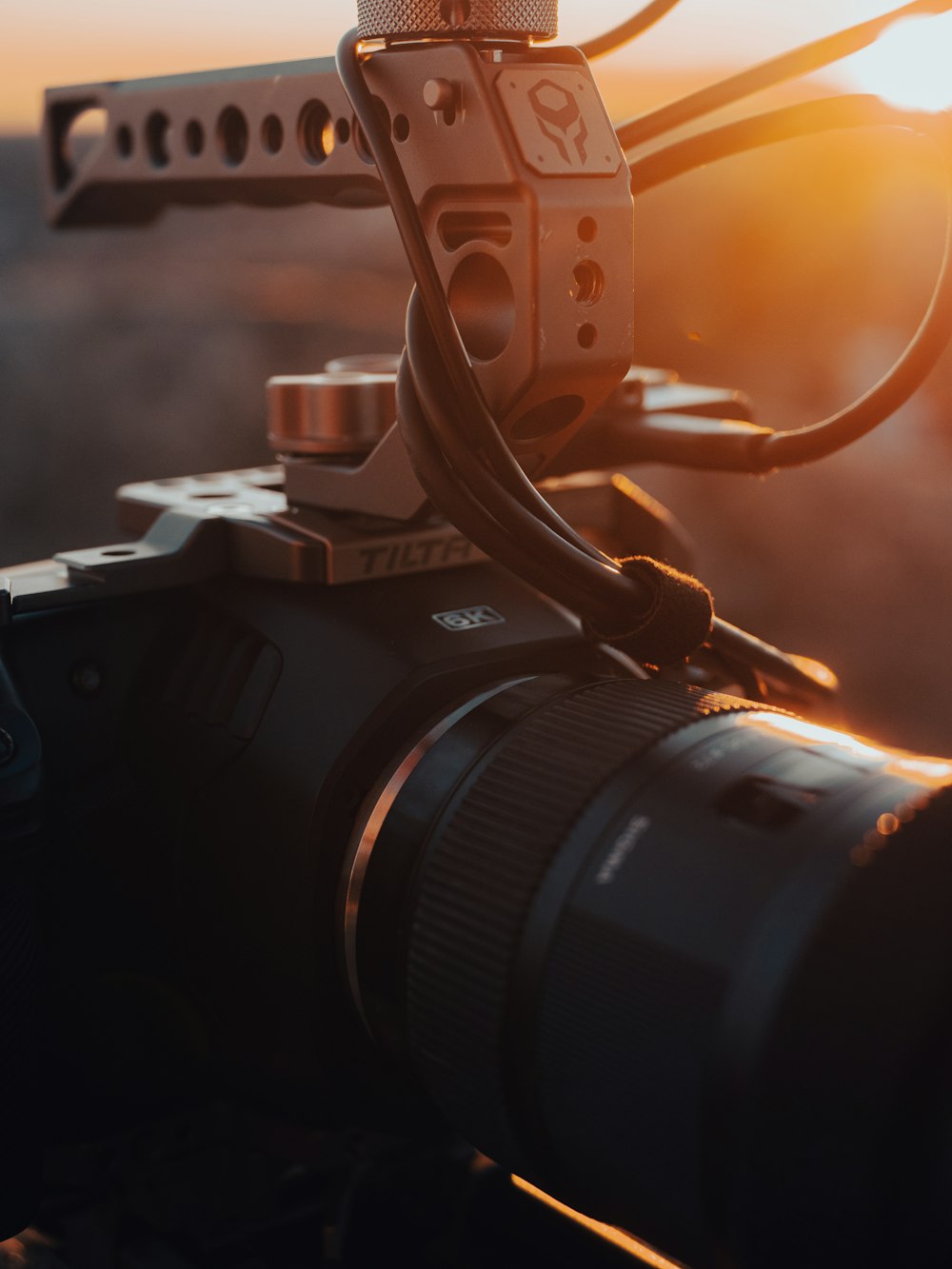 a close up of a camera on a tripod