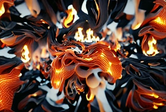 a close up of a fire with flames coming out of it