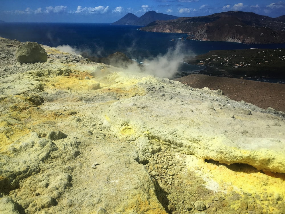 a view of a body of water from a cliff