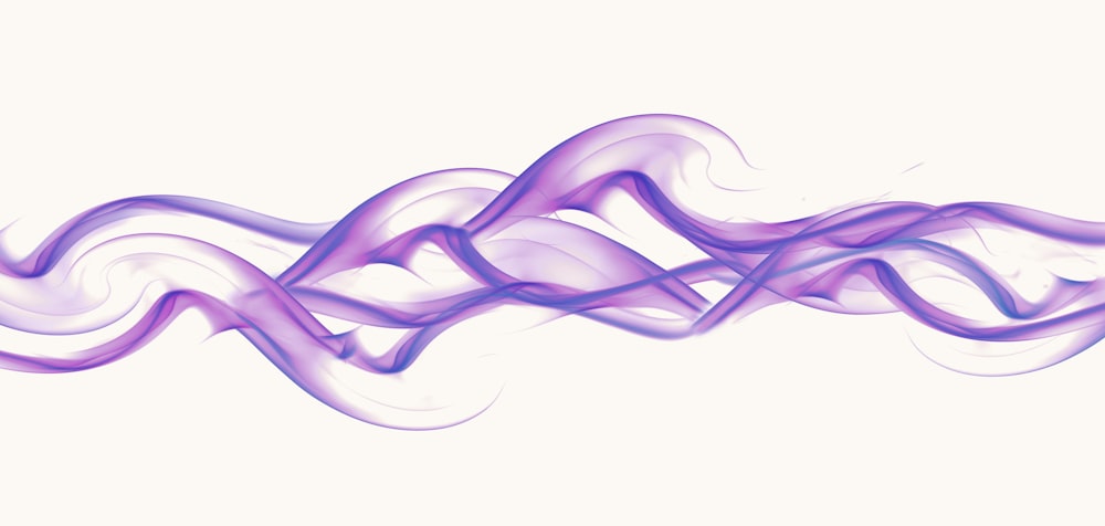 a purple wave of smoke on a white background
