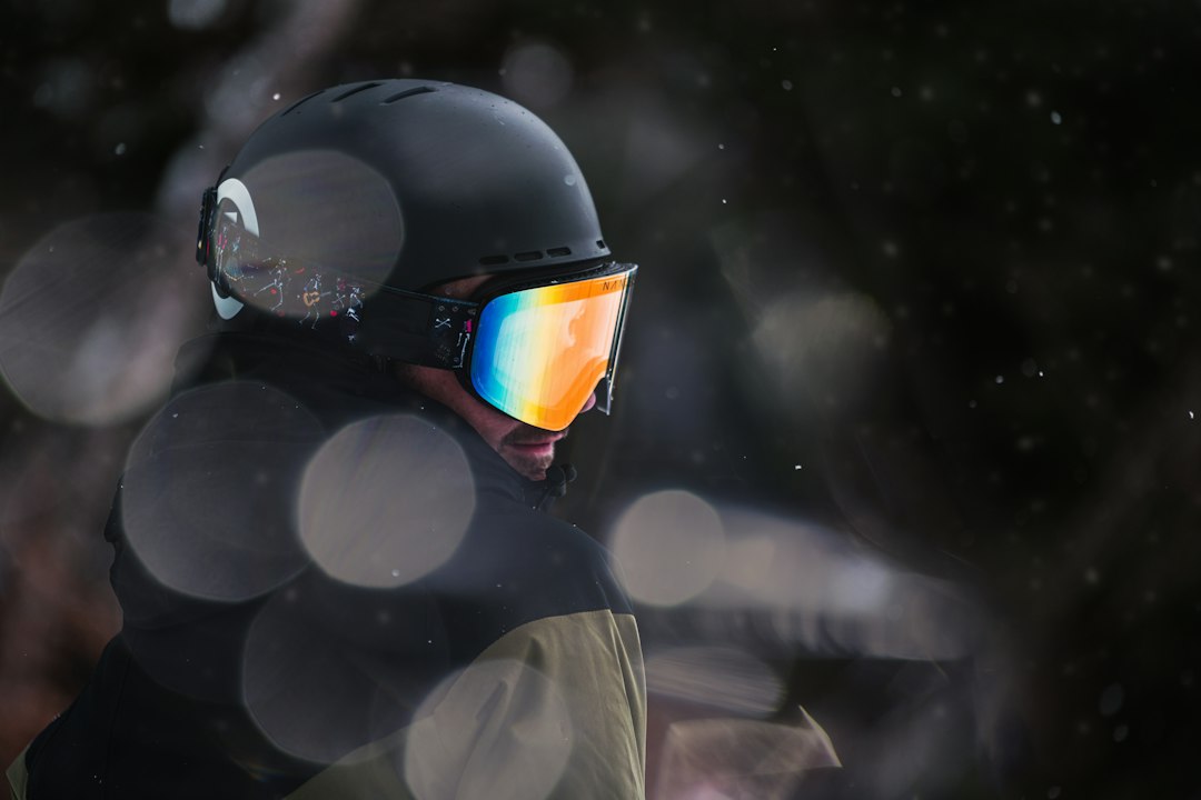 snow goggles on slope