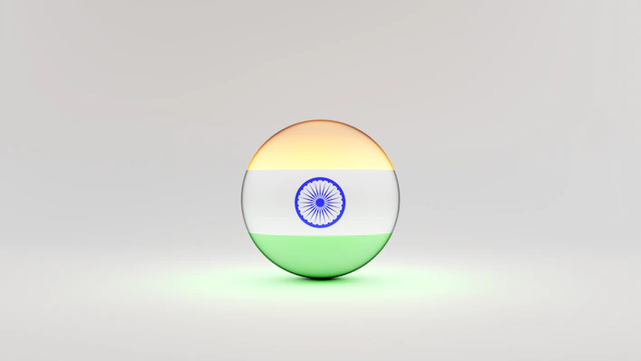 Close-up of the Bolta Samvidhan device playing the Indian Constitution audio with saffron, white, and green background.