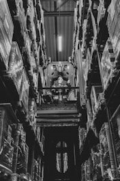 a large room filled with lots of boxes