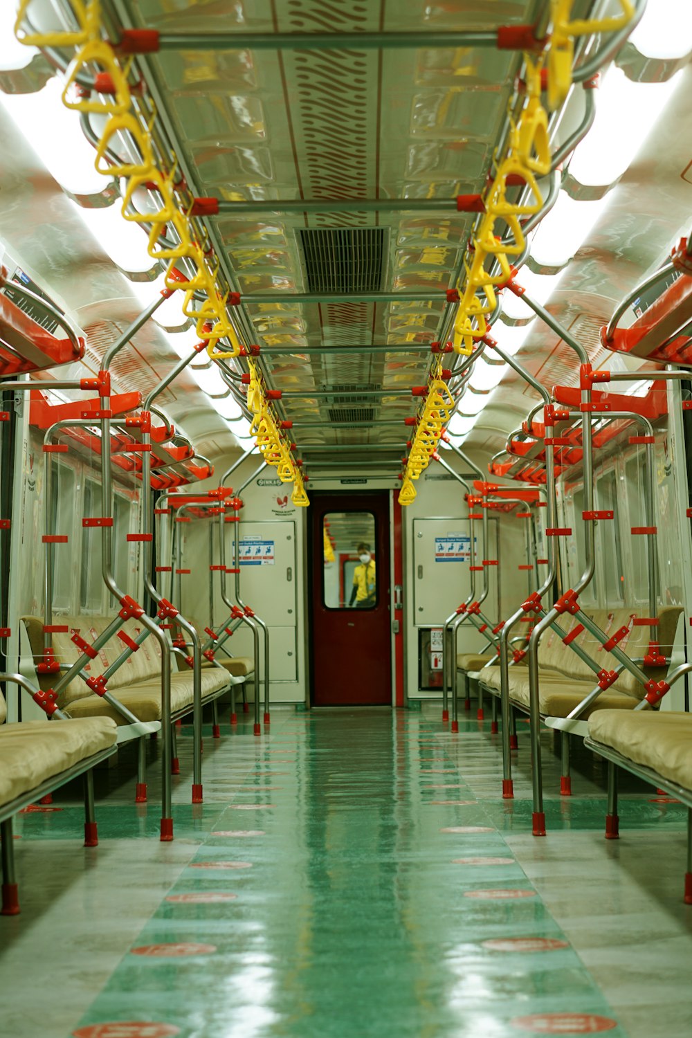 a train car with a bunch of seats in it