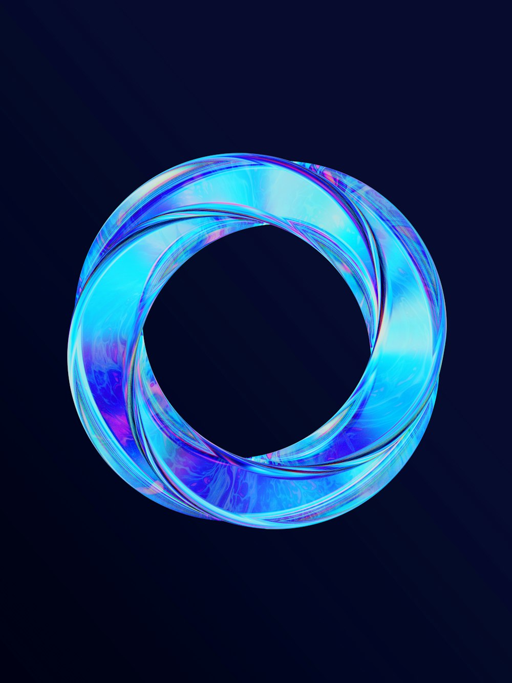 a blue ring on a black background