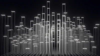 a black and white photo of a large number of lights