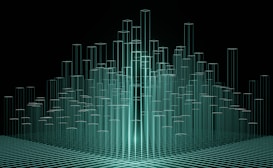 An abstract representation of data pipelines in a digital environment.