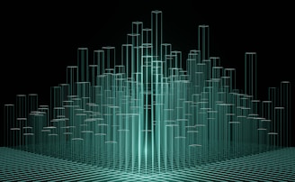 an abstract image of a city made up of lines