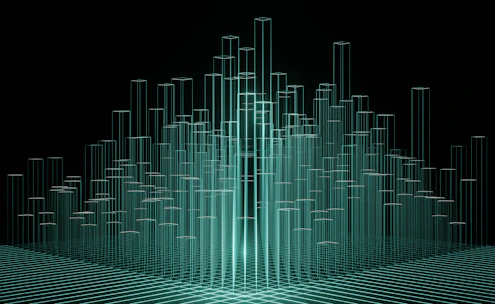 an abstract image of a city made up of lines