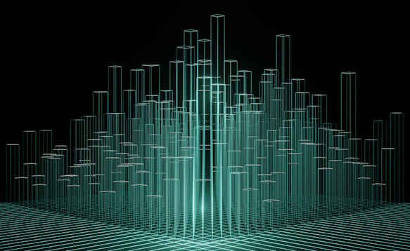 an abstract image of a city made up of lines