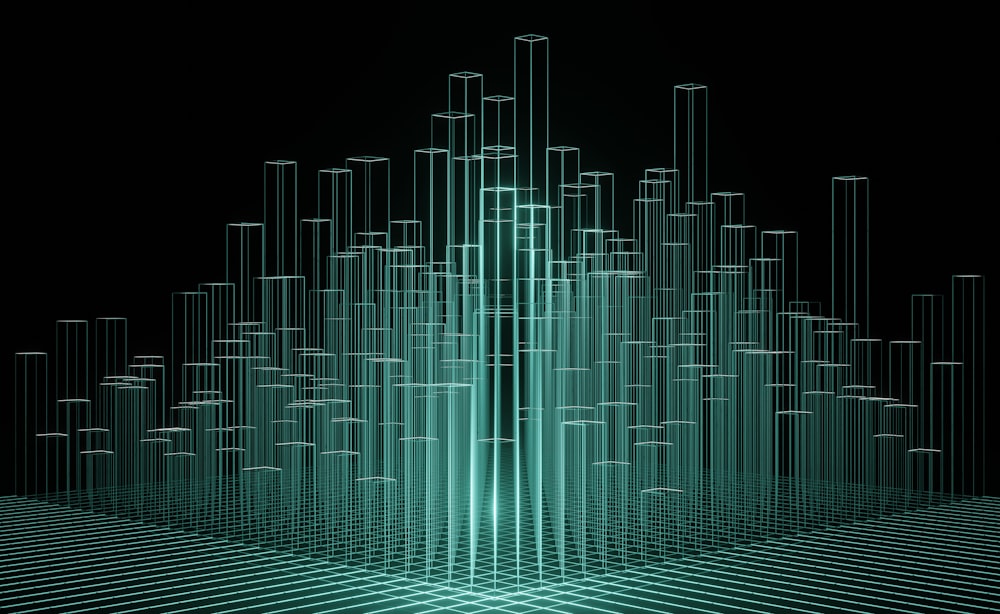 Una imagen abstracta de una ciudad formada por líneas