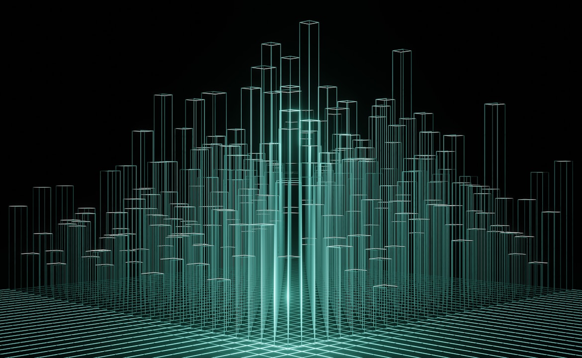 an abstract image of a city made up of lines