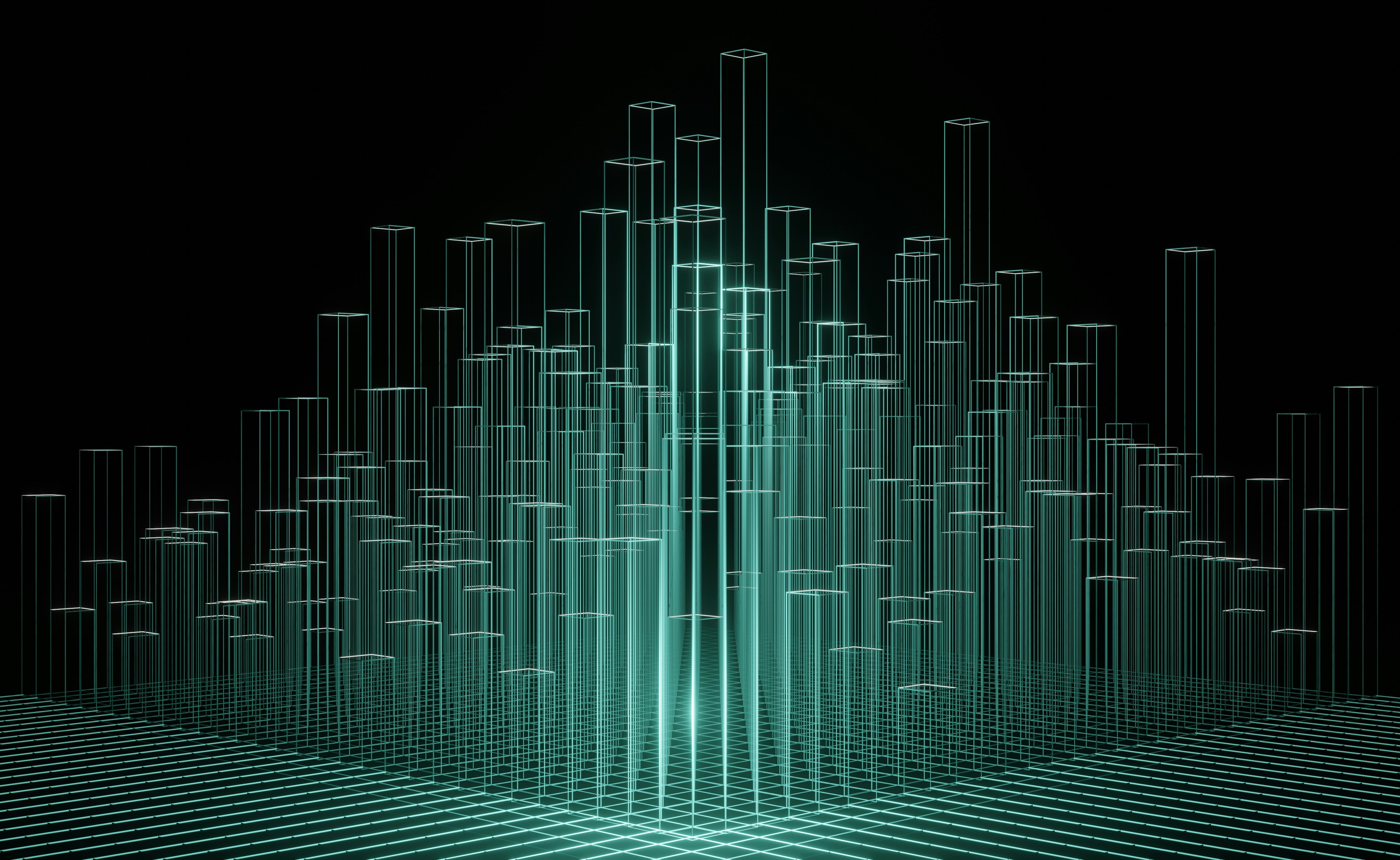 an abstract image of a city made up of lines