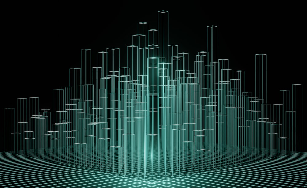 an abstract image of a city made up of lines