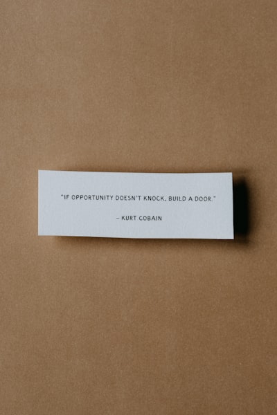 A piece of paper with a quote on it