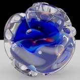 Abstract glass sculpture reflecting beams of divine light through a foggy atmosphere