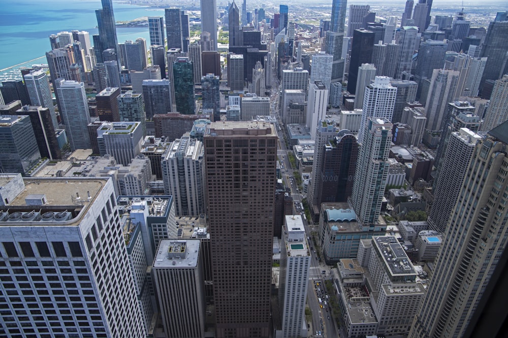 a view of a city from the top of a skyscraper