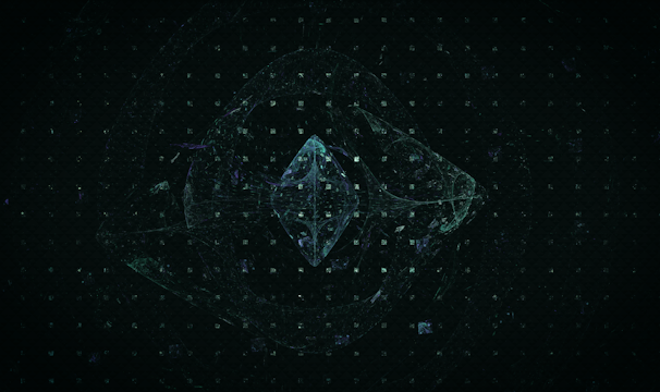 Isometric abstract geometric shapes forming a technical grid with tactile neomorphic depth.