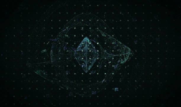 Abstract geometric shapes layered with subtle data patterns representing clarity and structure.
