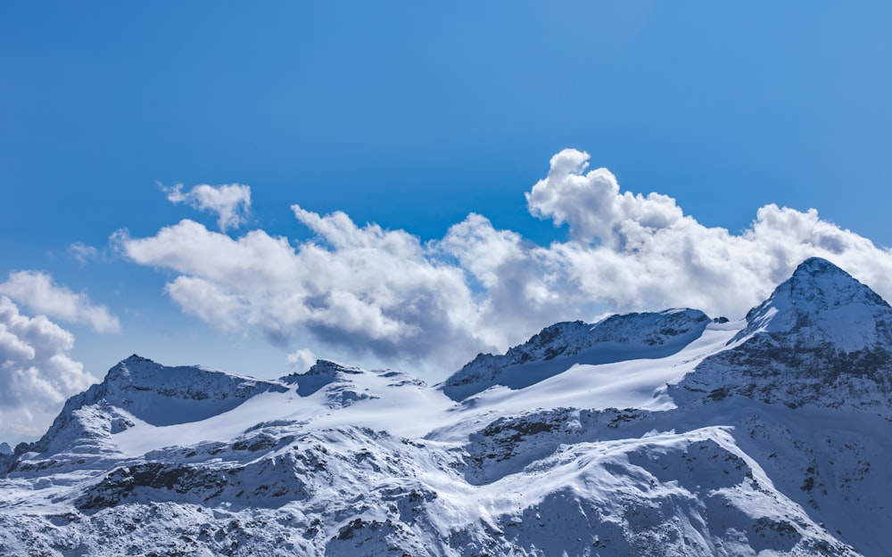 a view of a snow covered mountain