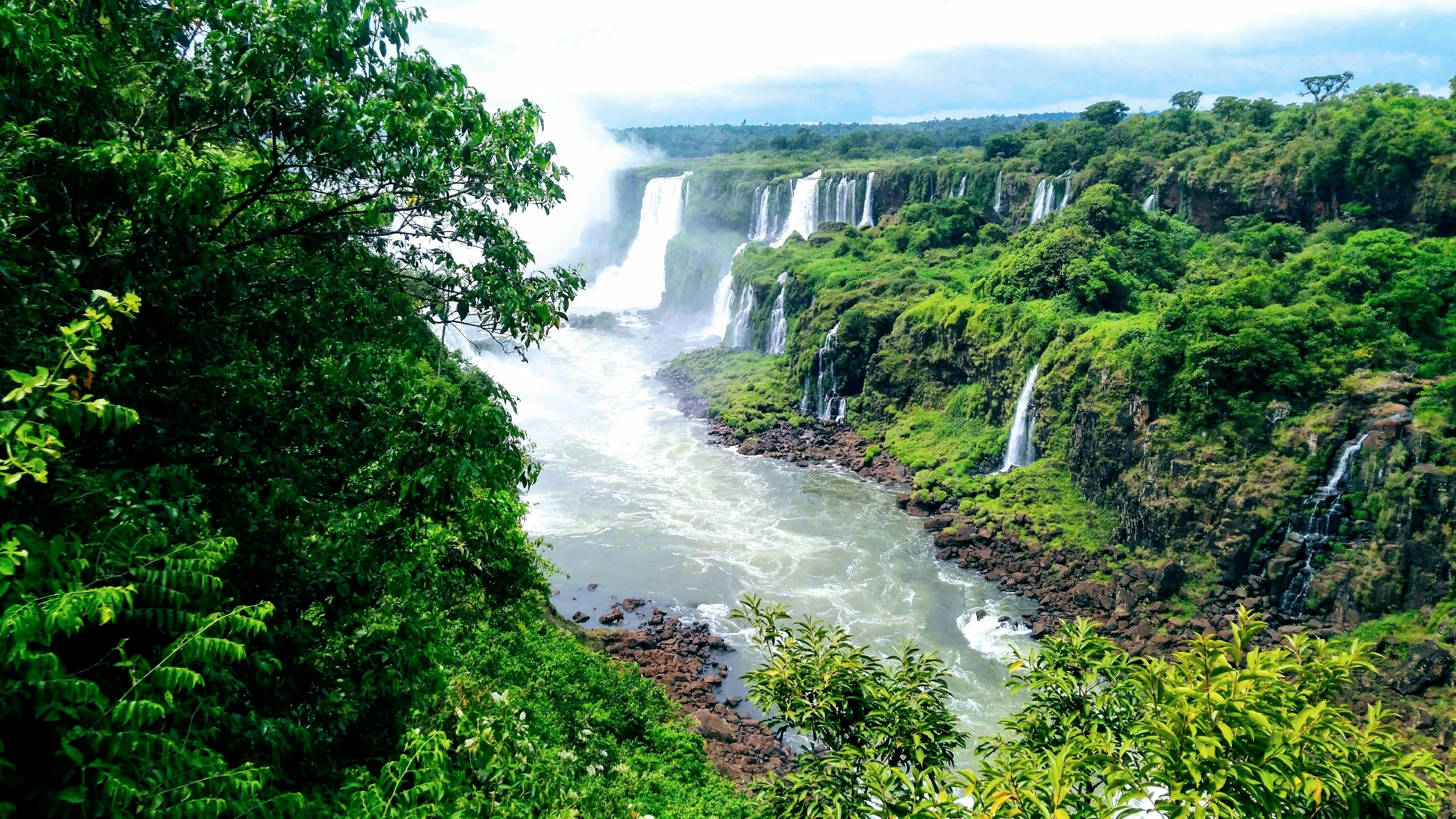 Murchison Falls waterfall on the Nile River, powerful water cascading, Uganda landscape