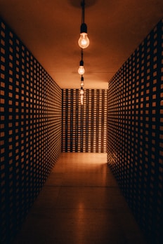 Rustic wood-look tiles arranged in a warm, inviting hallway.