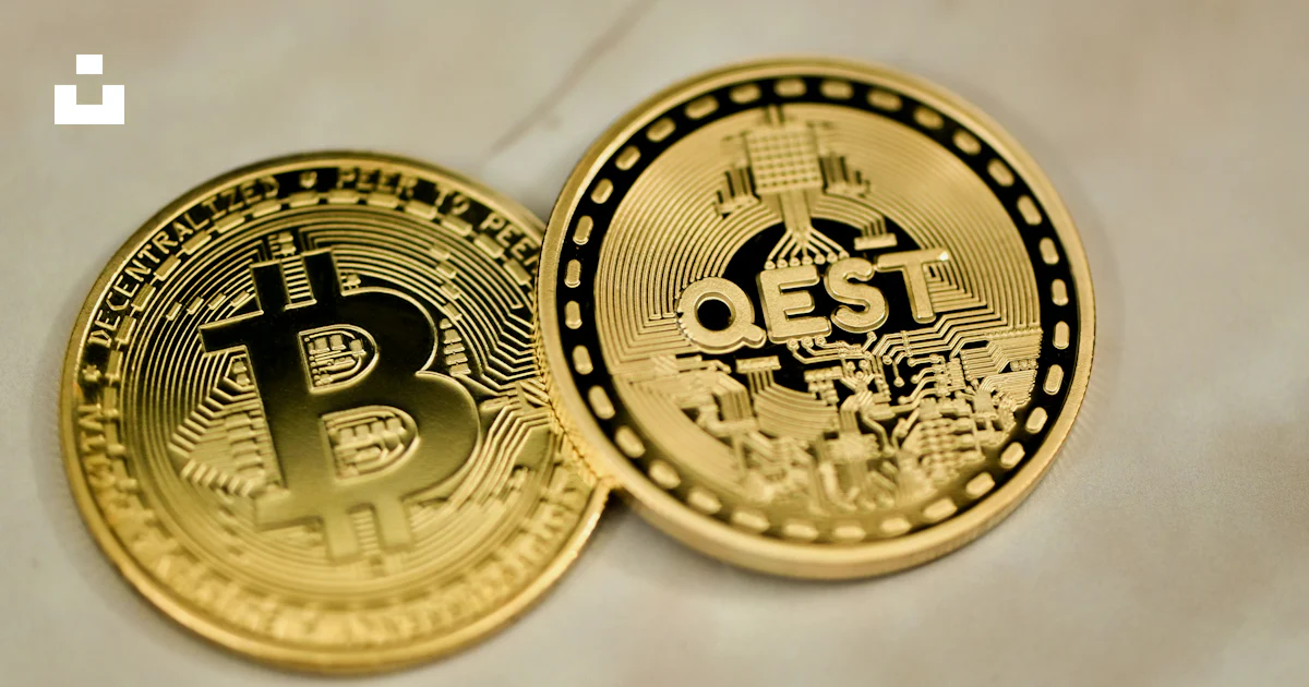 Two bitcoins sitting side by side on a table photo – Free Coin Image on ...