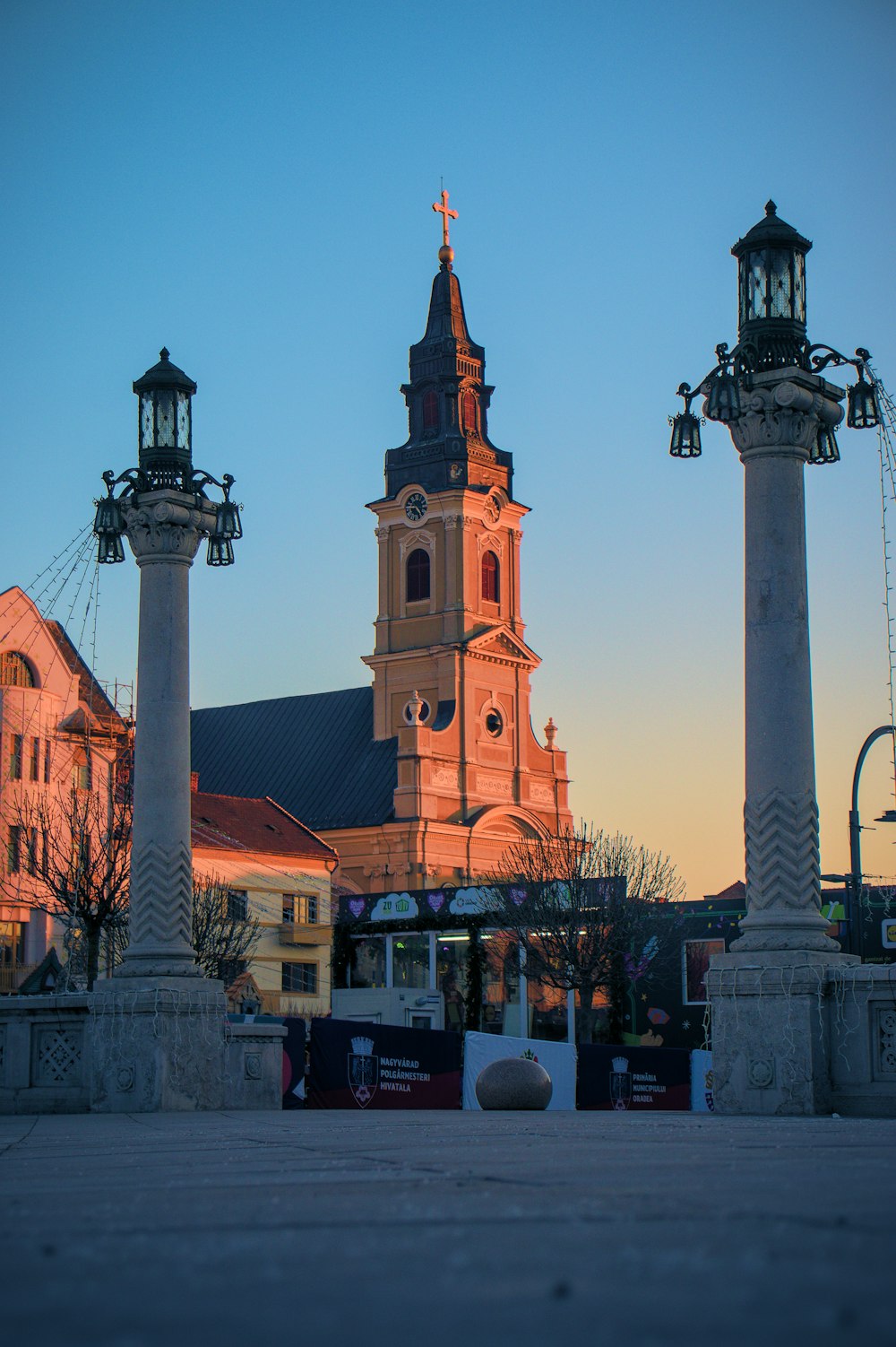 a large building with a tower and a clock on it