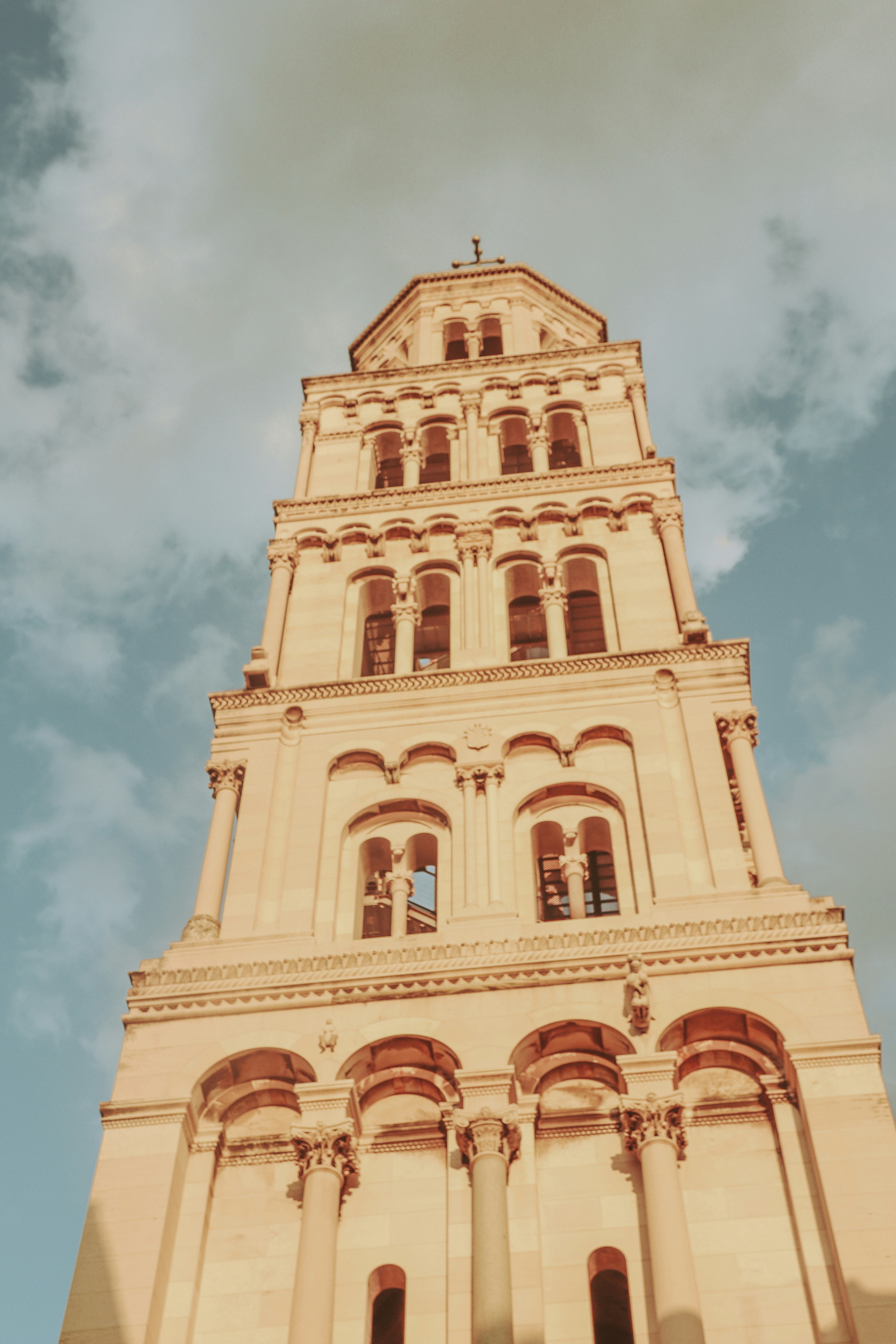 a close up of a church