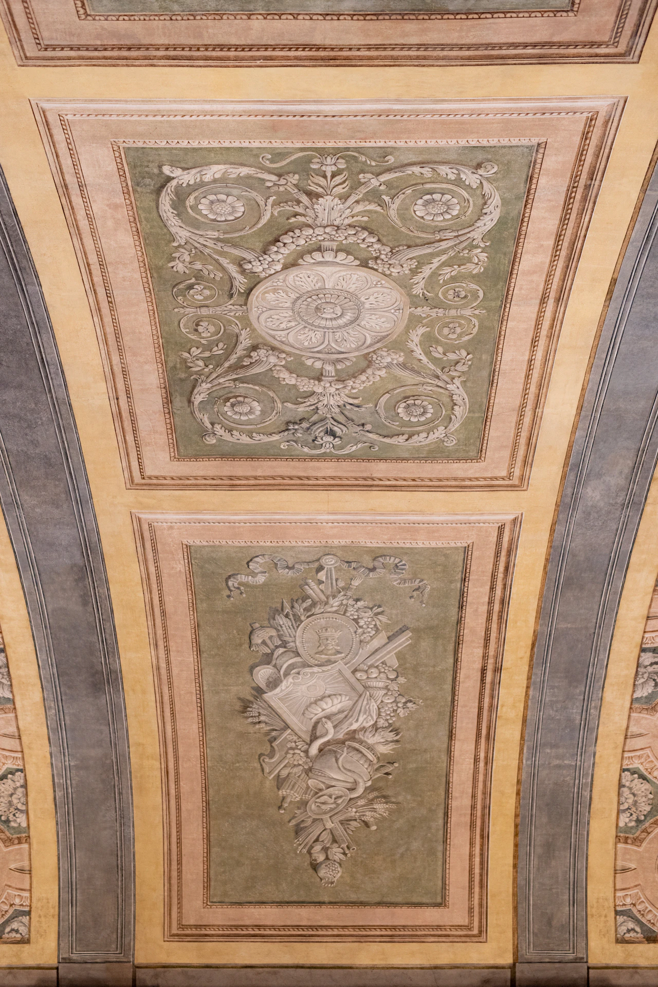 A frescoed ceiling in a historic villa
