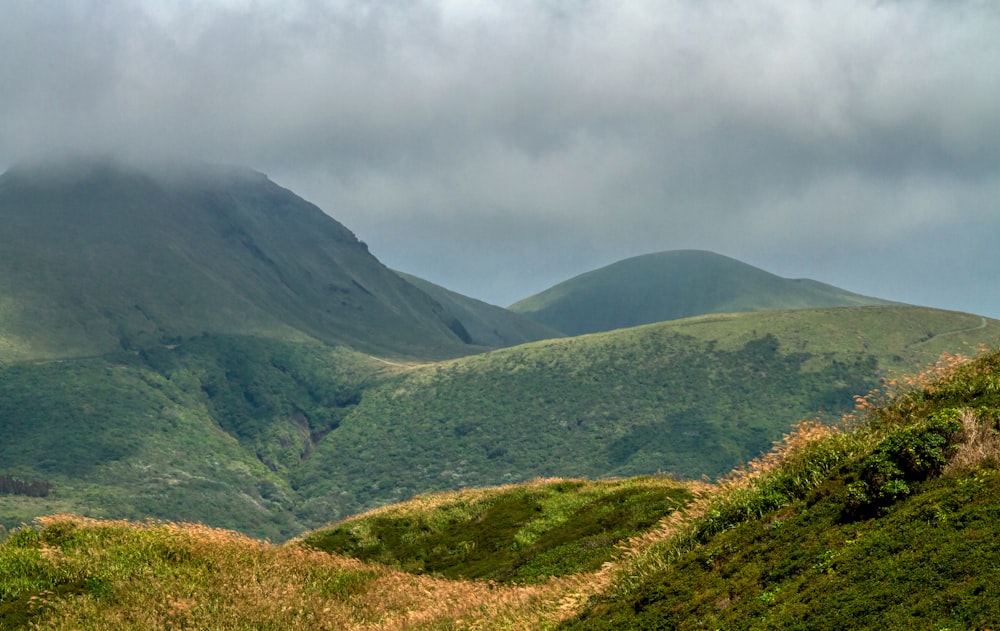 a view of a mountain range in the distance