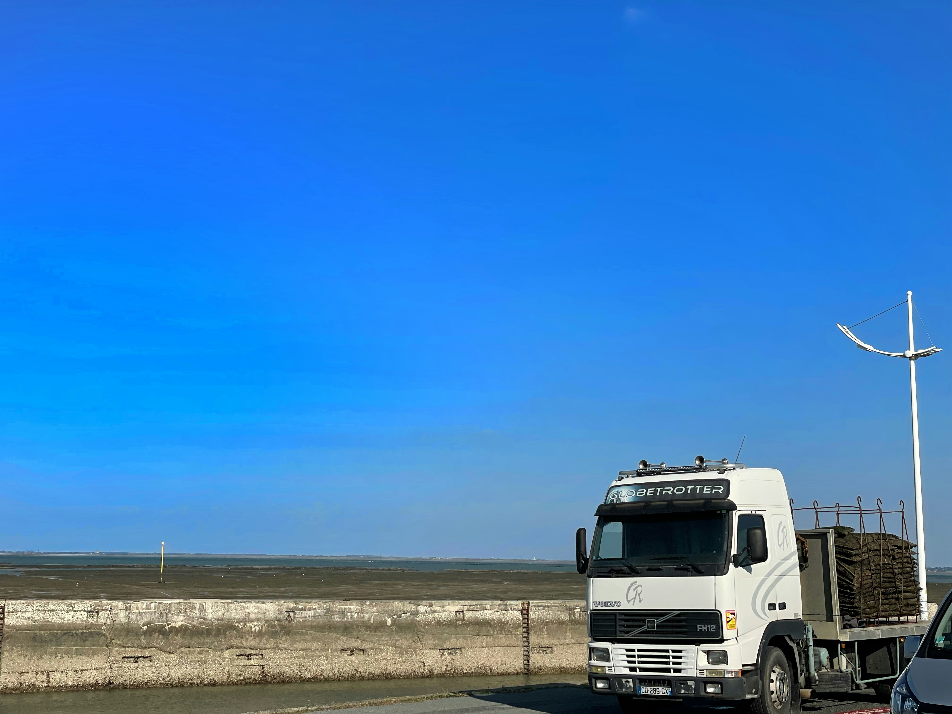 Highway logistics aerial bright daylight