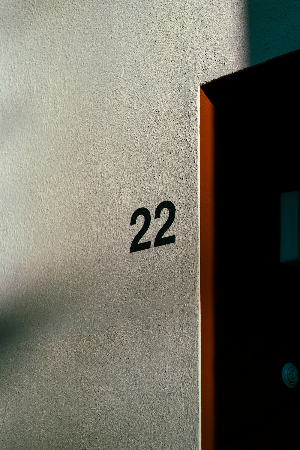 a close up of a door with a number on it