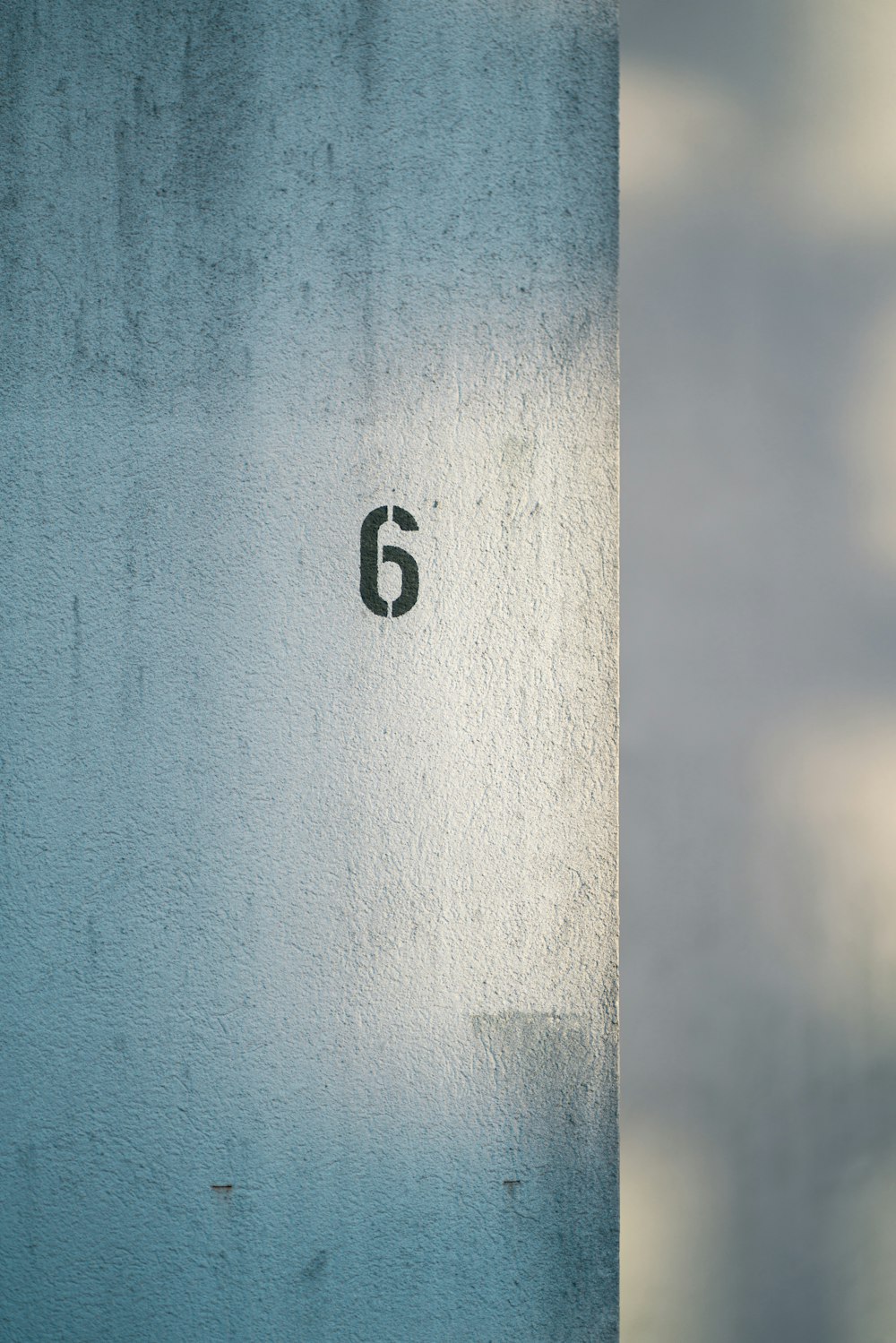 a close up of a wall with a number on it