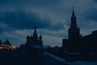 a dark picture of a city at night