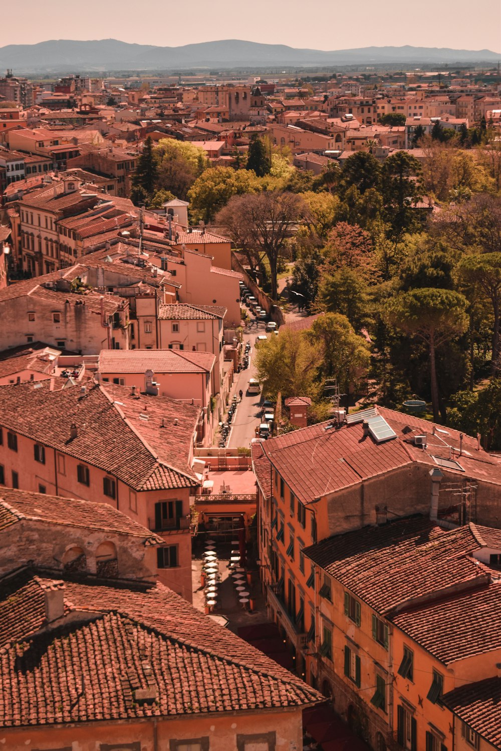 a view of a city from a high point of view