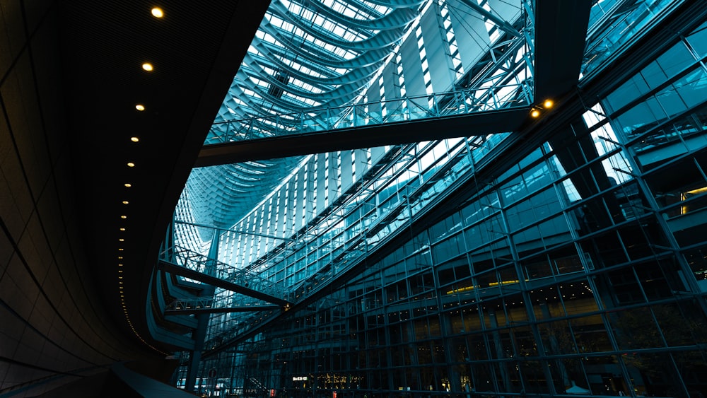 a large building with many windows and a skylight