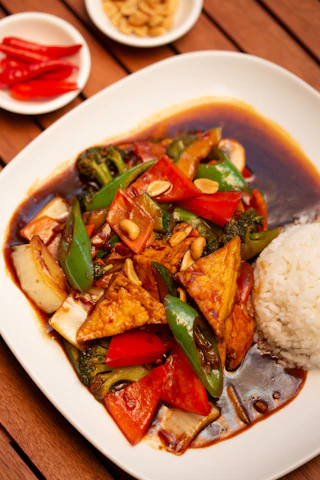 Đậu hũ xào rau củ