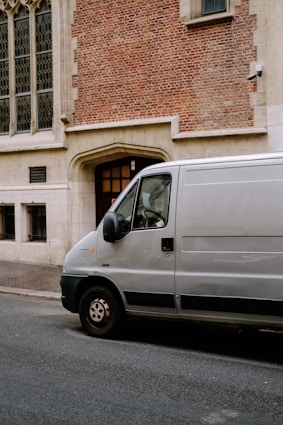 a van parked on the side of the road