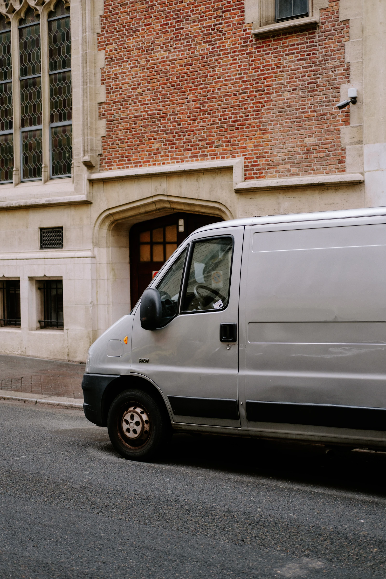 Electrical contractor service van parked on the roadside