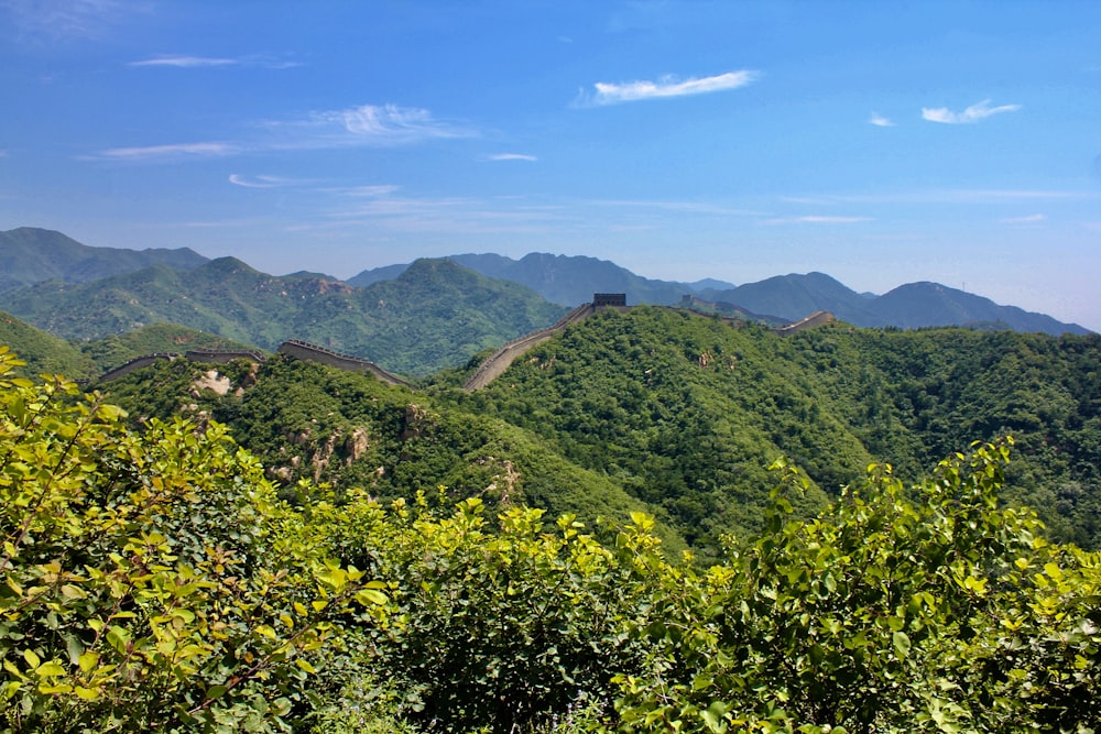 a scenic view of the great wall of china