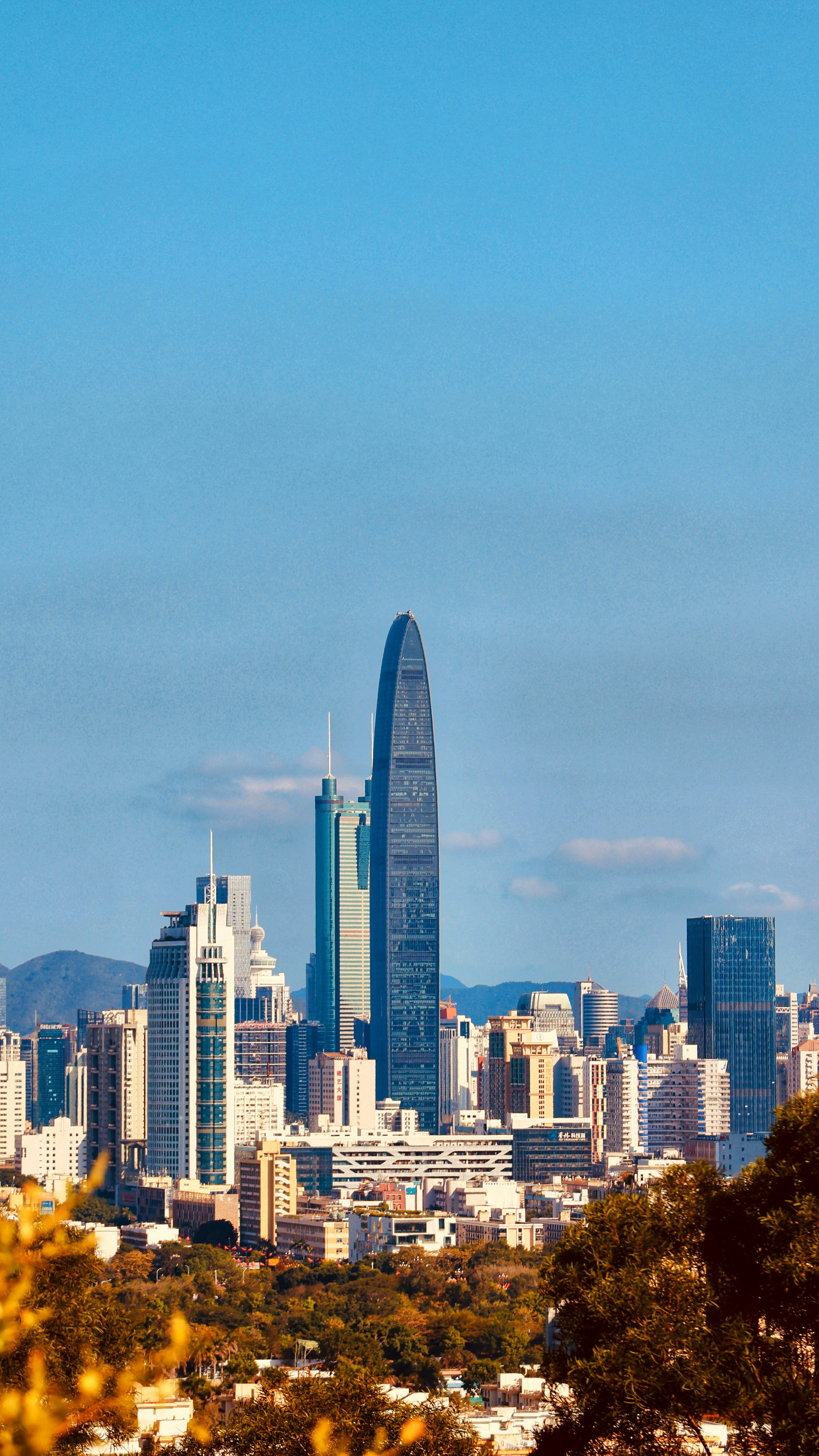 Una vista de una ciudad con edificios altos