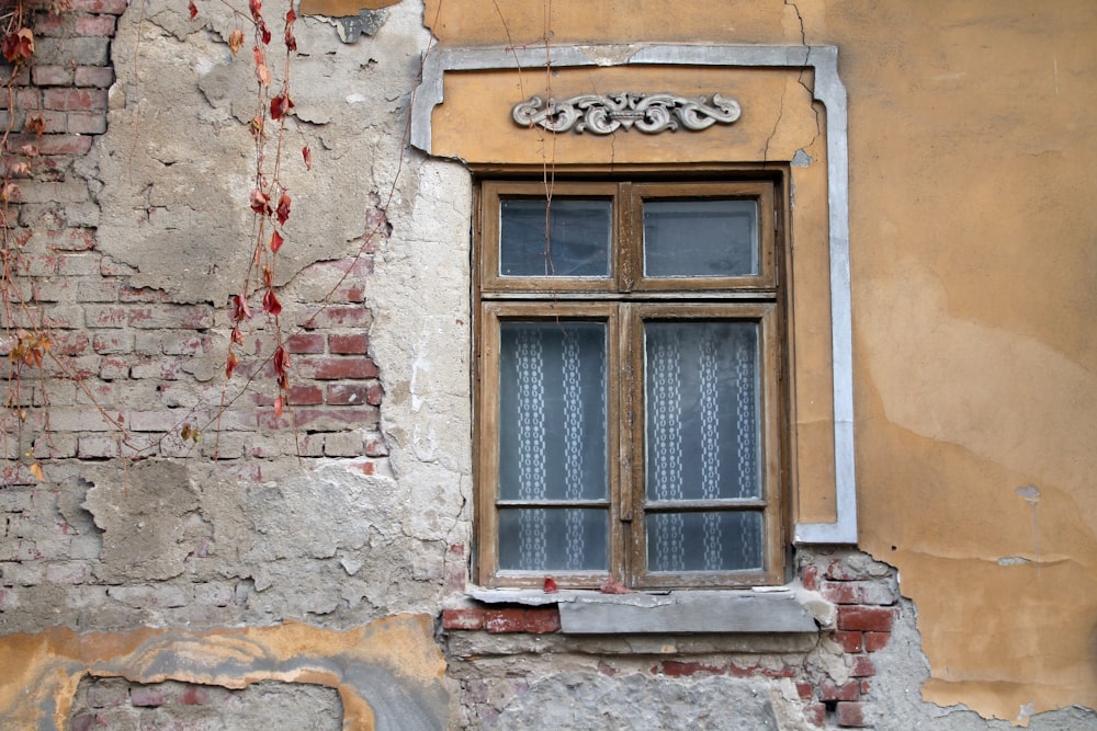 a window on the side of a building