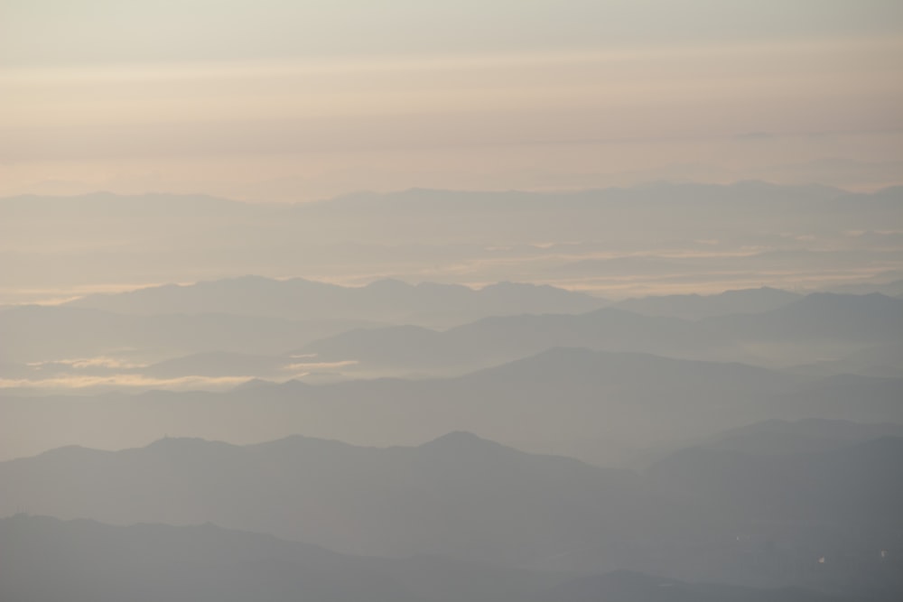 a view of a mountain range from an airplane