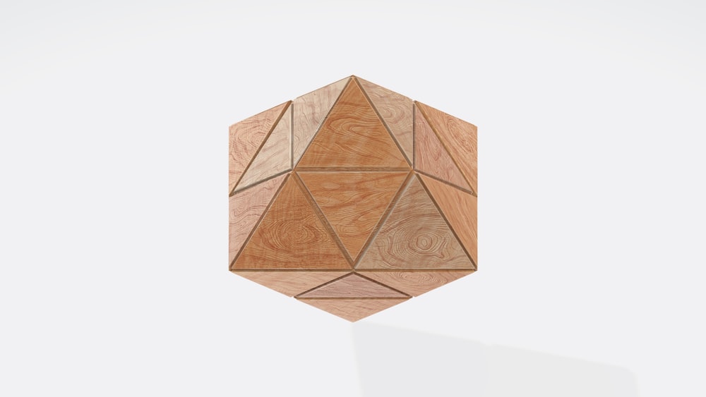 a wooden object that looks like a cube