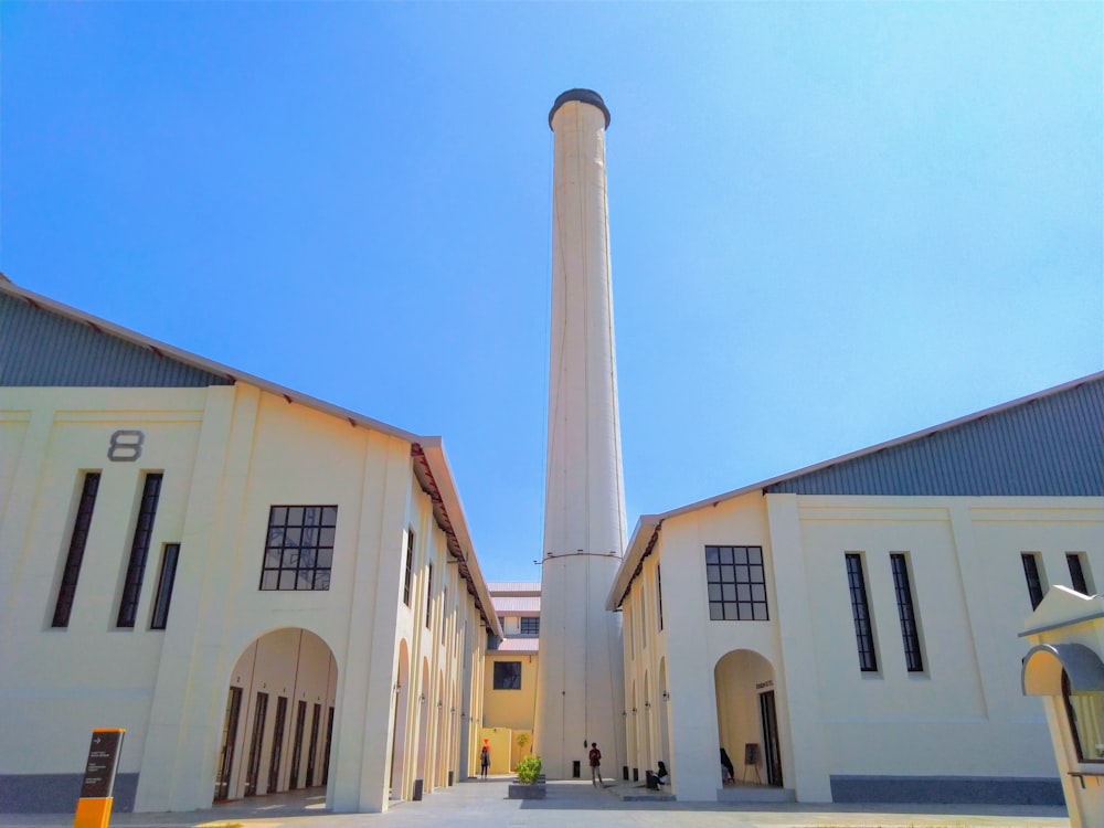 a large building with a tall tower in the middle of it